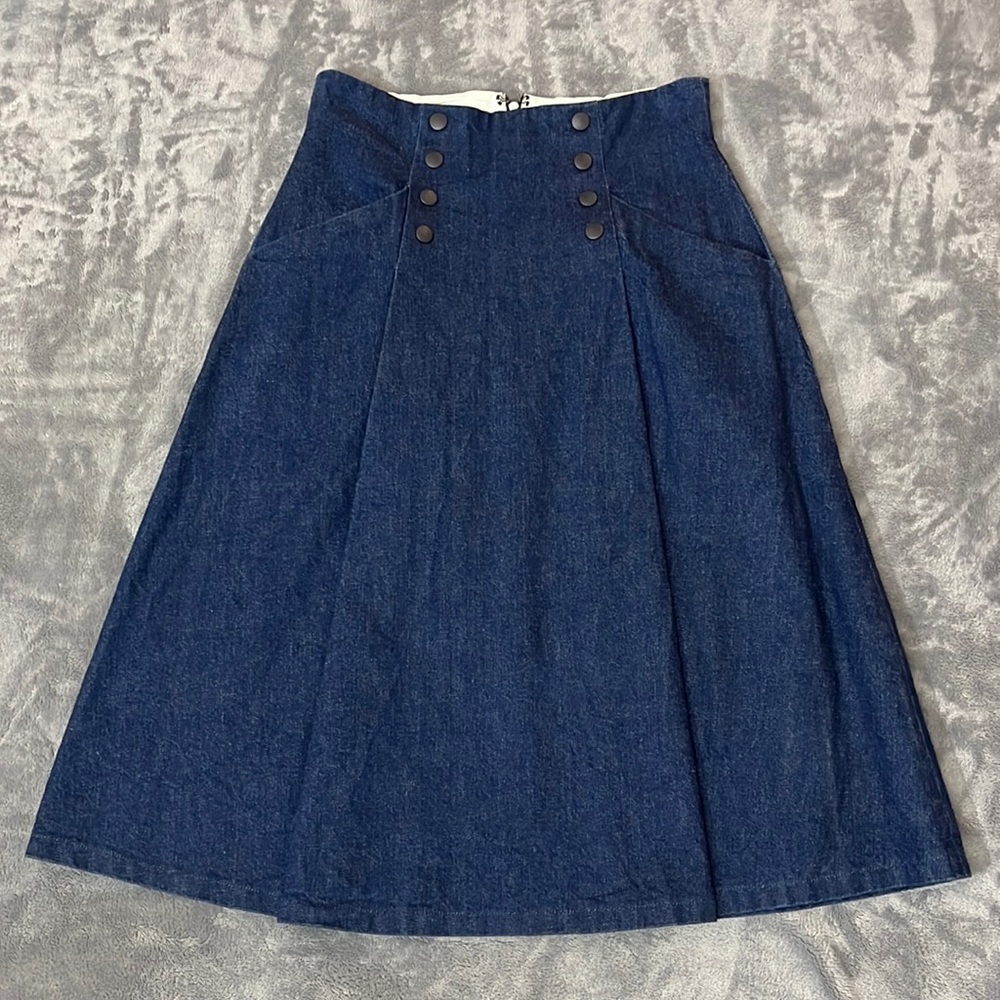 Opening Ceremony Denim Pleated Skirt Sz M